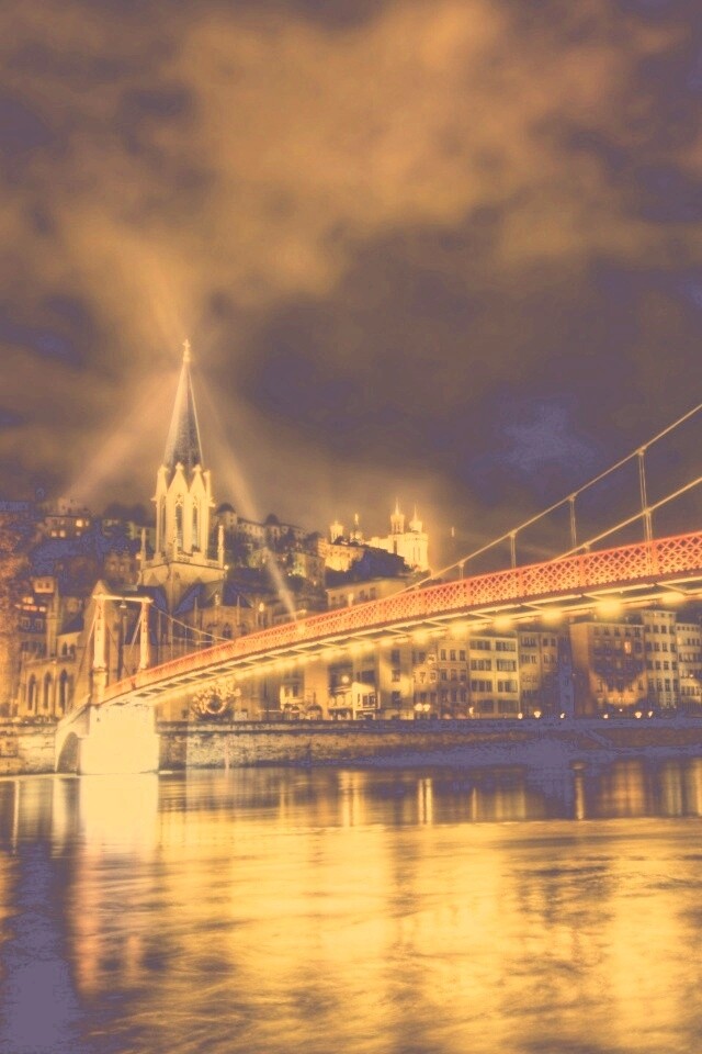 Ночная подсветка моста обои