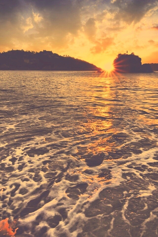 Закат в лагуне обои