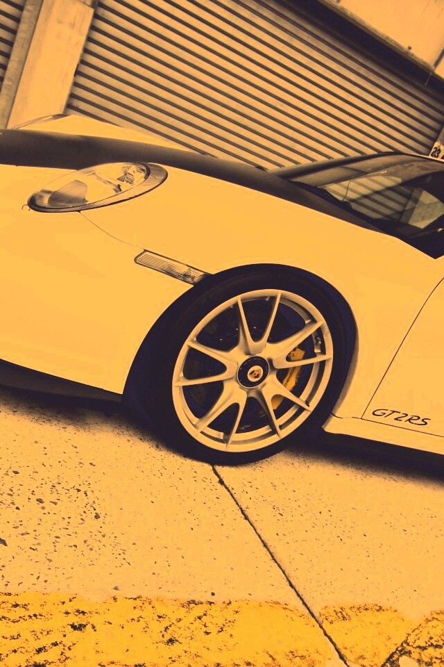 Белый порше обои