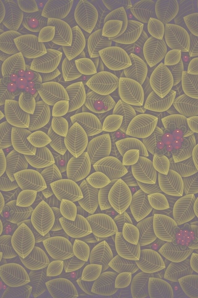 Векторные листья с ягодами обои