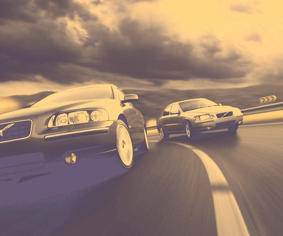 Два седана вольво на повороте обои