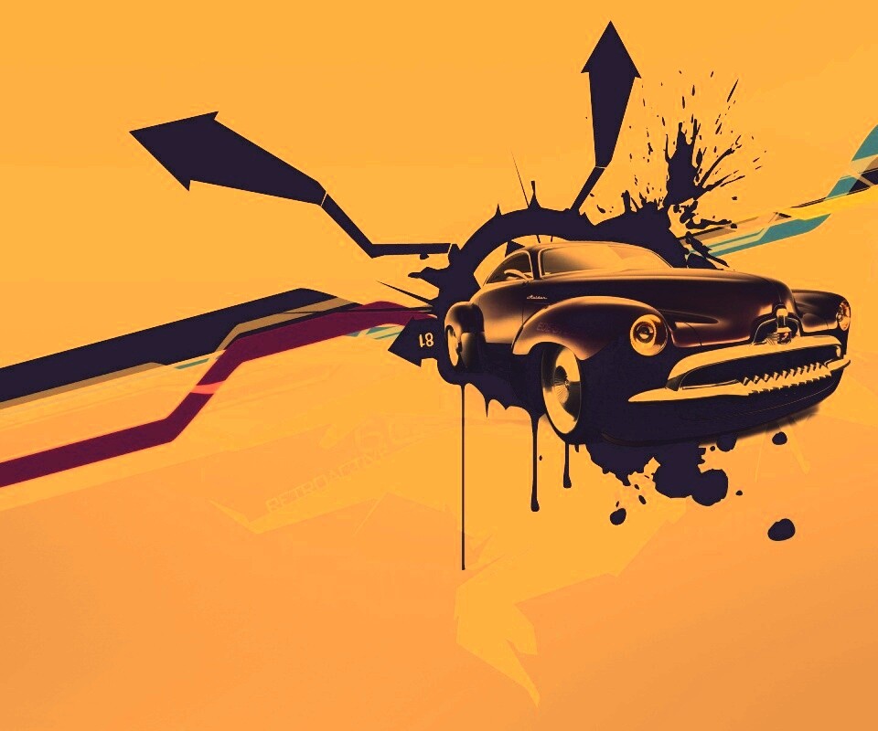 Абстракция с ретро авто обои