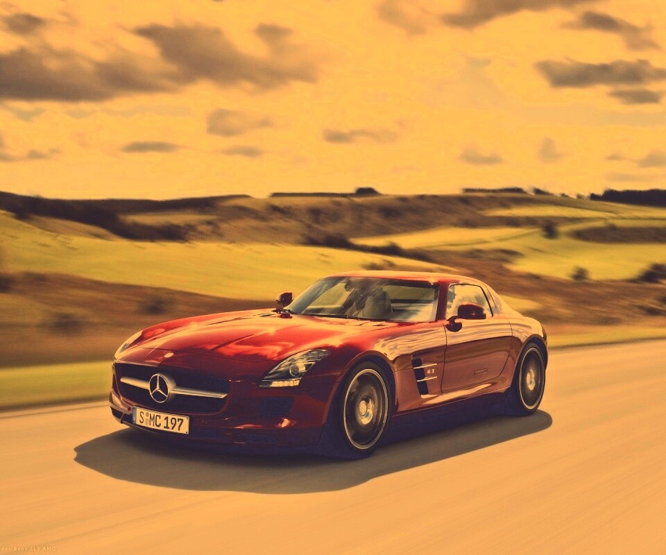 Красный спортивный мерседес обои