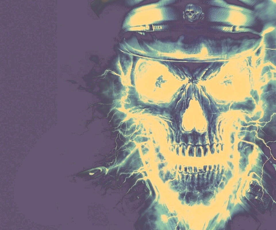 Череп из молний обои