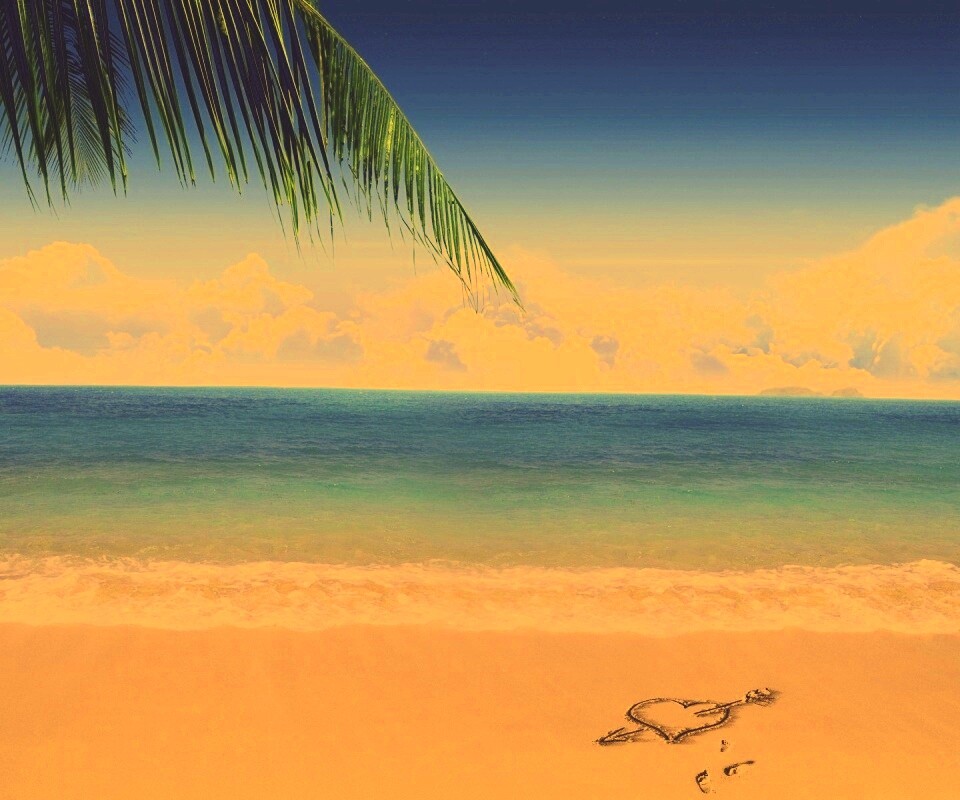 Любовь на океанском берегу обои