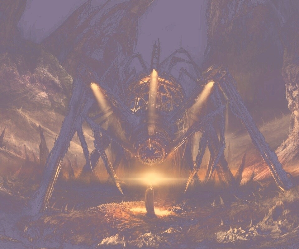 Свет против механического монстра обои