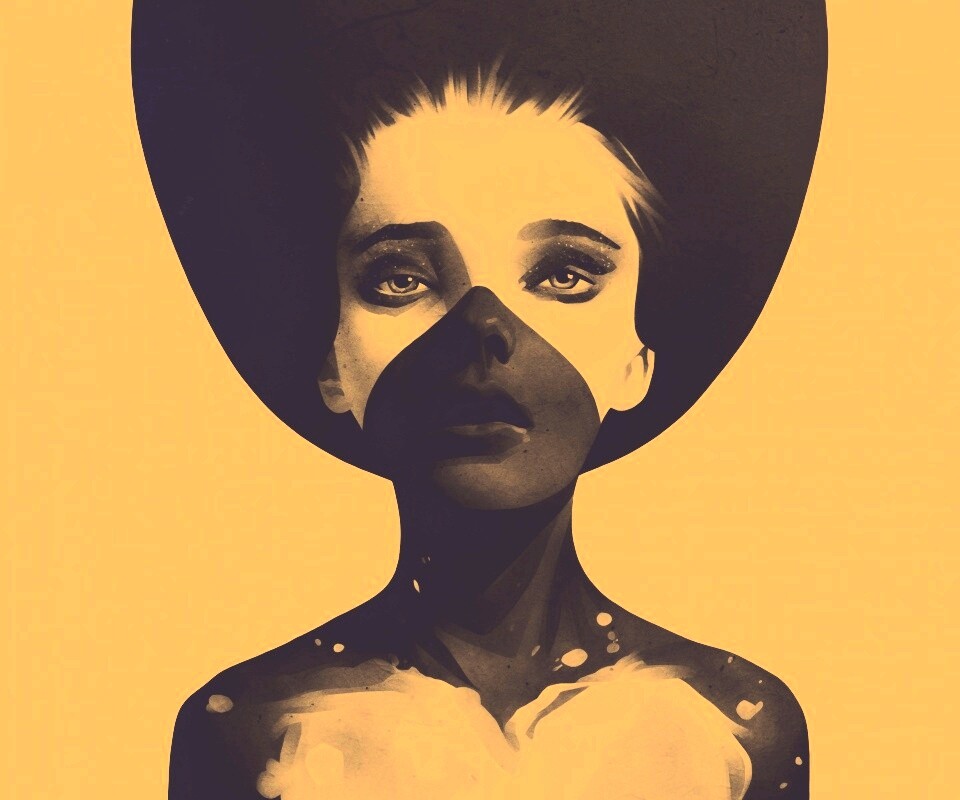 Черно-белый бодиарт обои