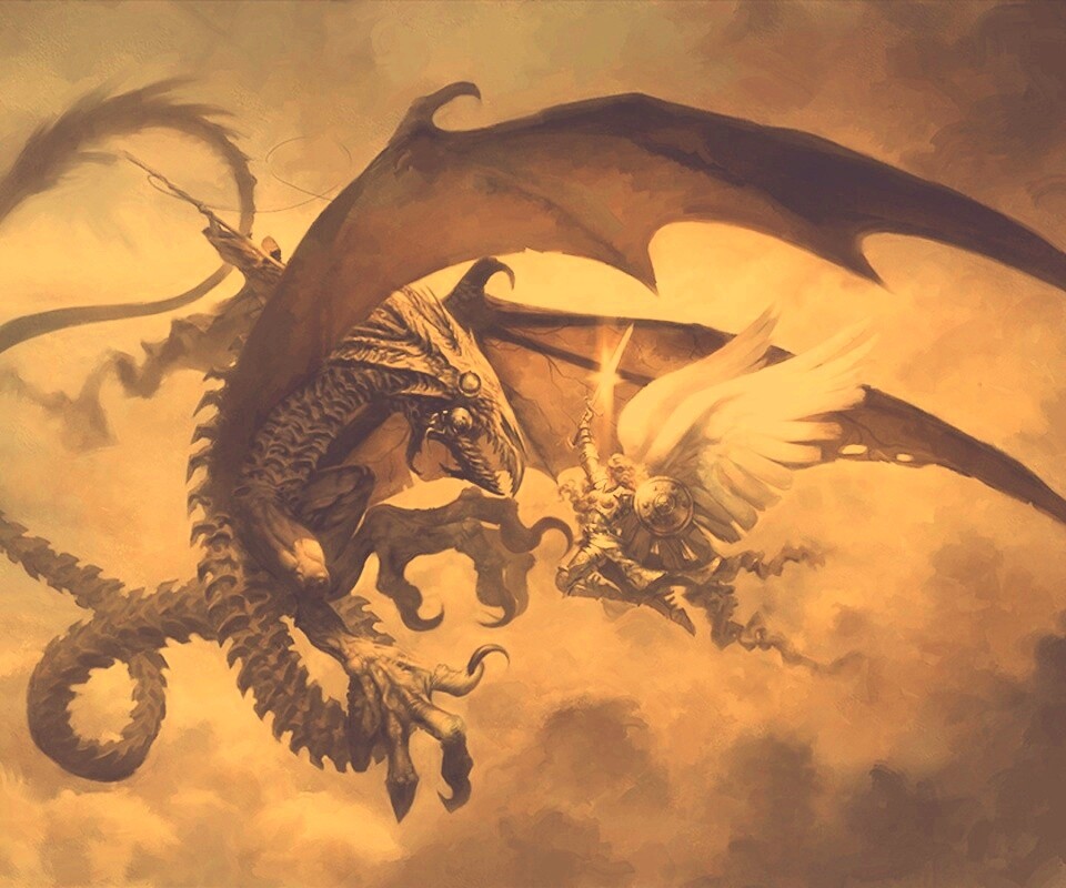 Ангел против дракона обои