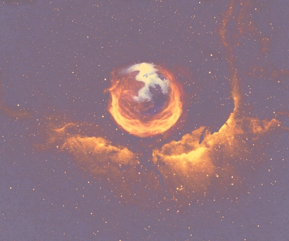 Firefox в космосе обои
