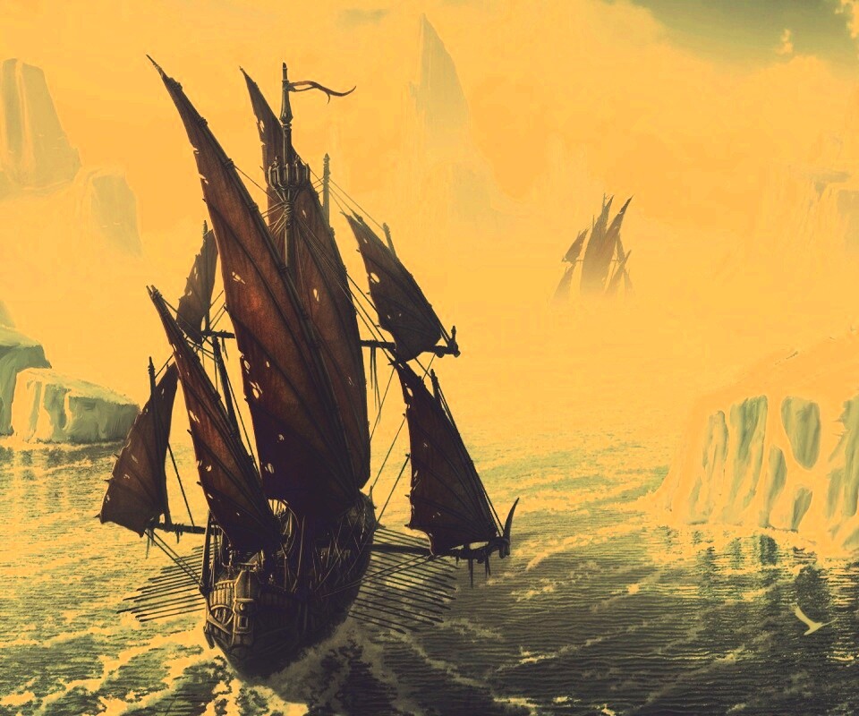 Корабли во льдах обои