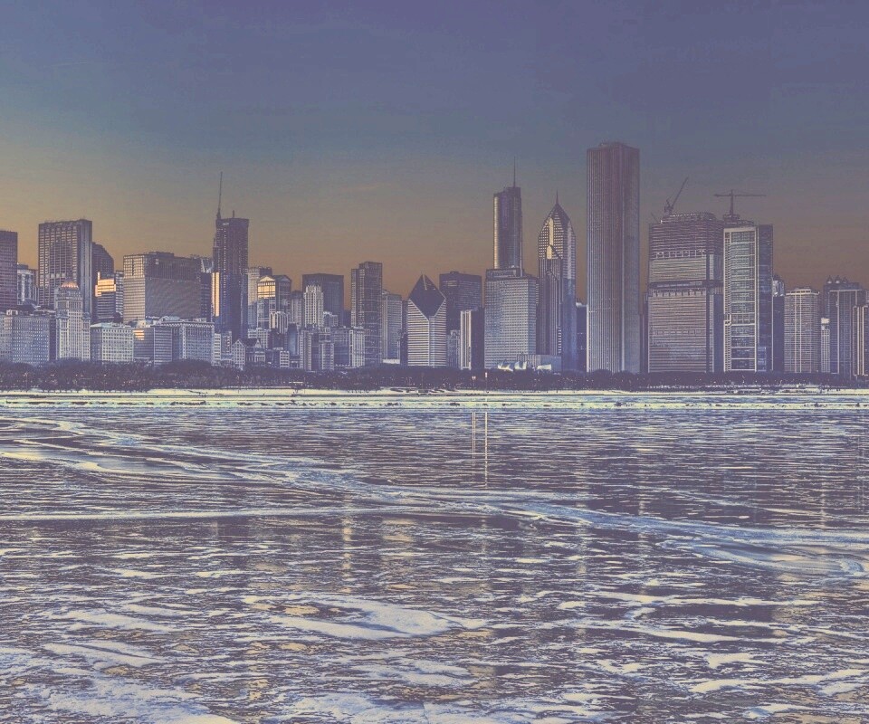 Зима в мегаполисе обои