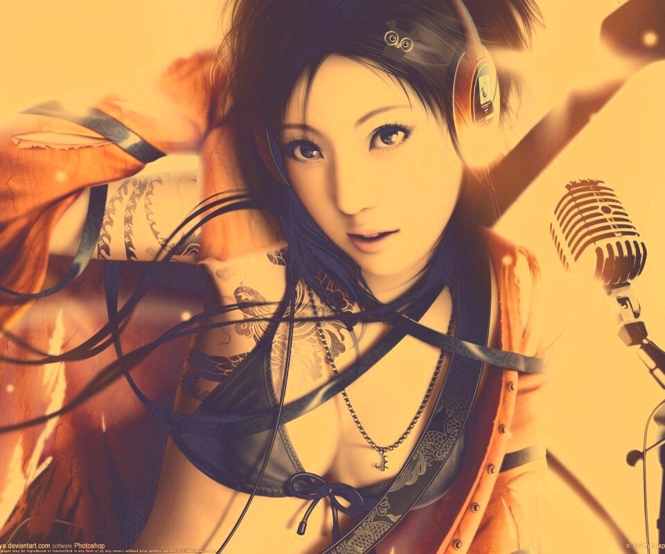 Поющая японка обои