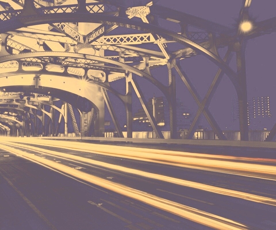 Движение на мосту обои