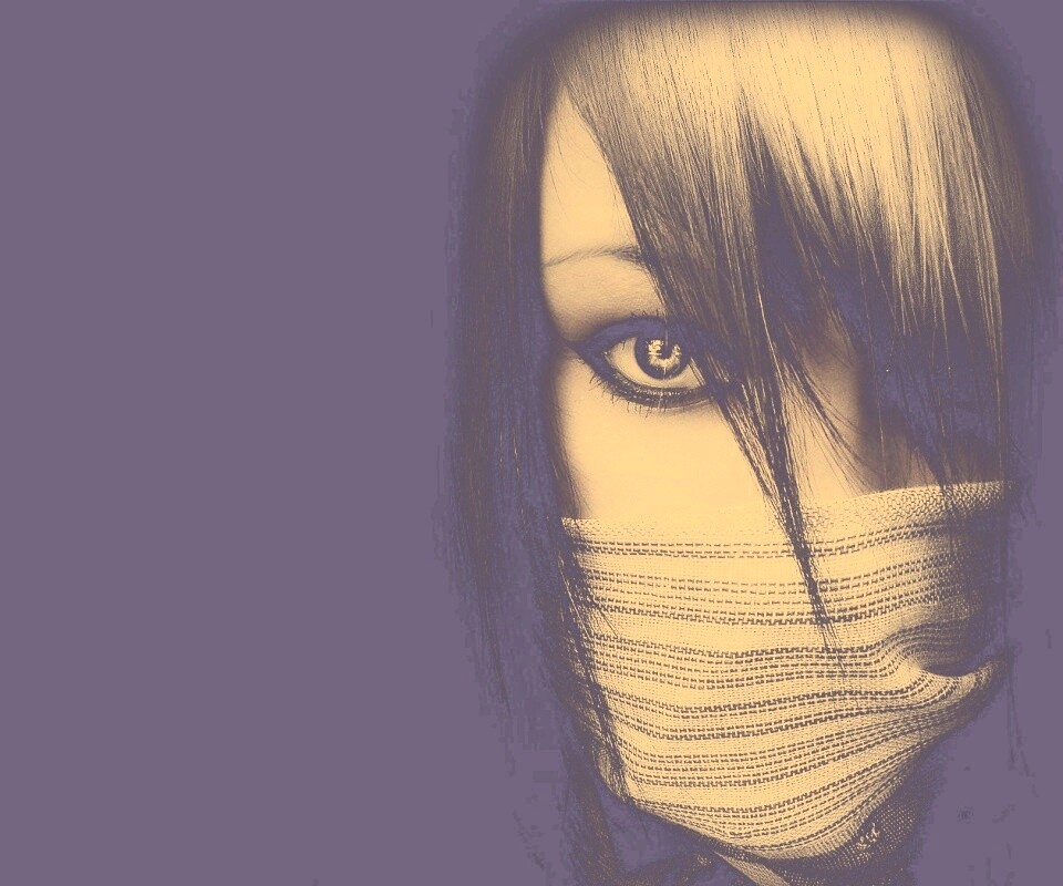 Девушка с закрытым ртом обои