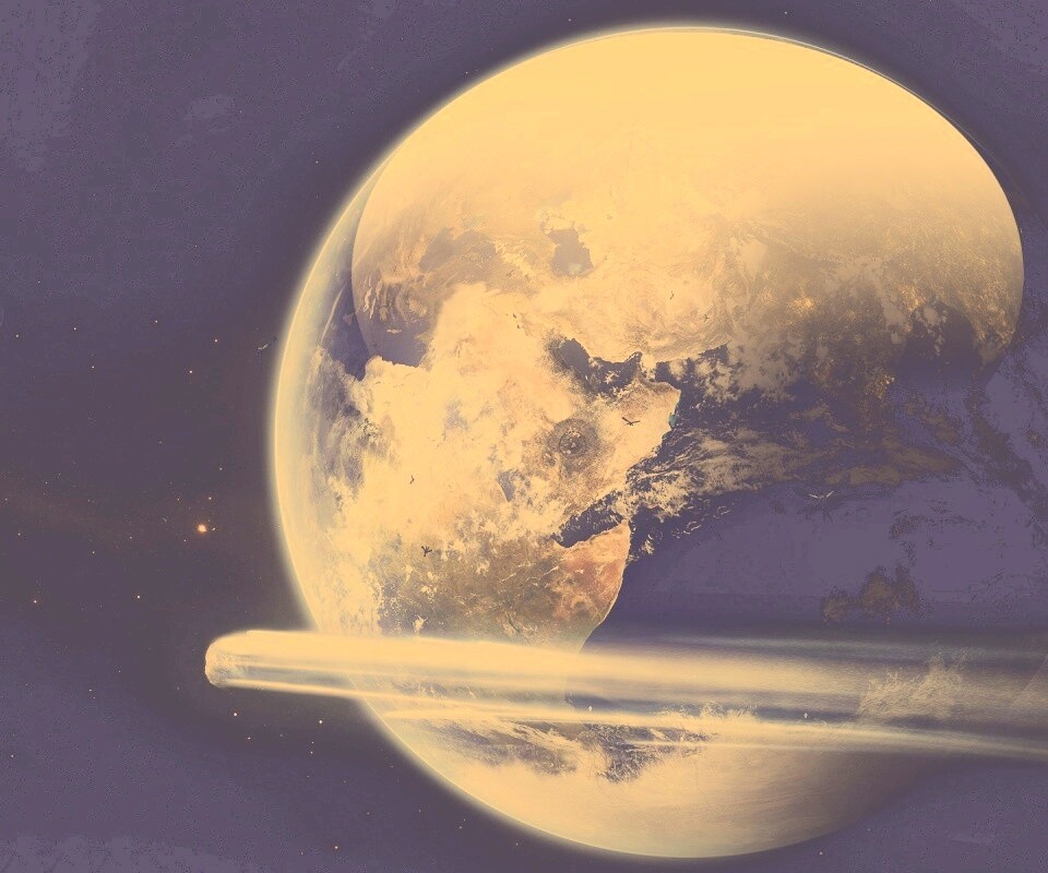 Метеорит пролетает мимо Земли обои