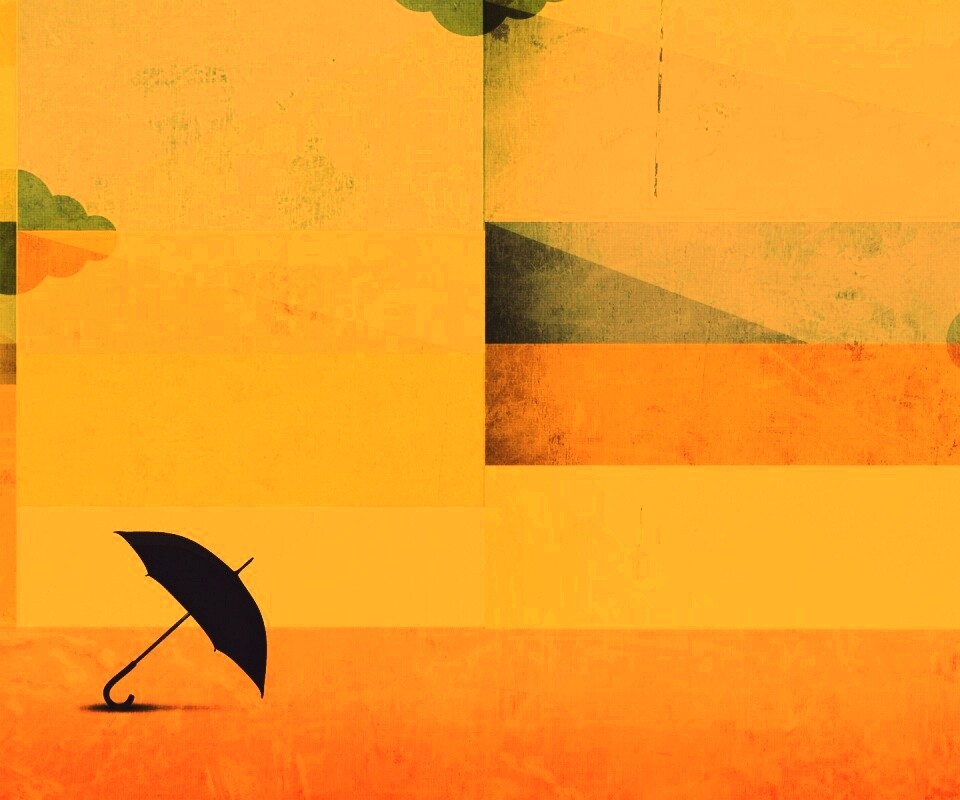 Силуэт зонтика обои