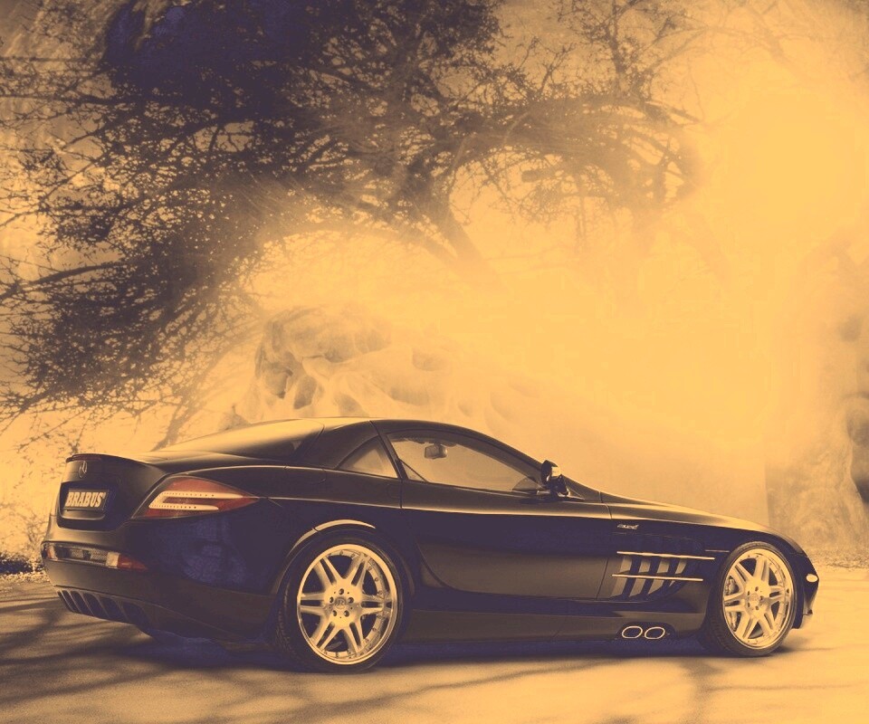 Черный спорткар Мерседес обои