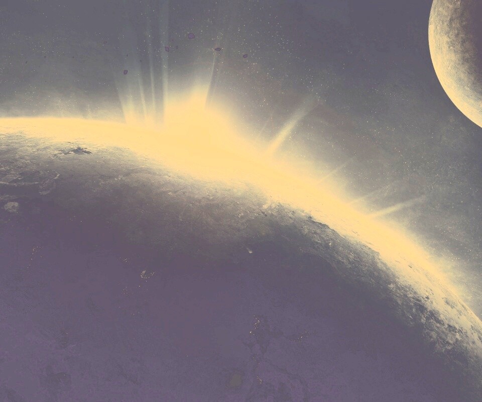 Восход над планетой обои