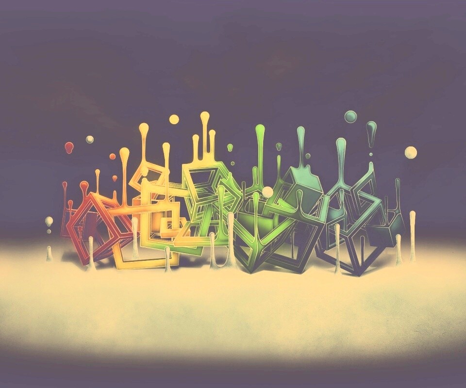 Цветные переплетающиеся кубы обои