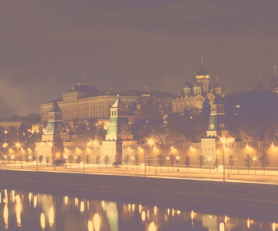 Ночной Кремль обои