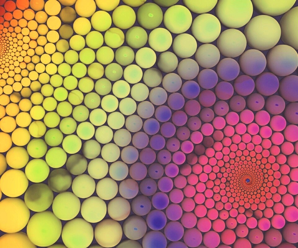 Радужные спирали из шариков обои