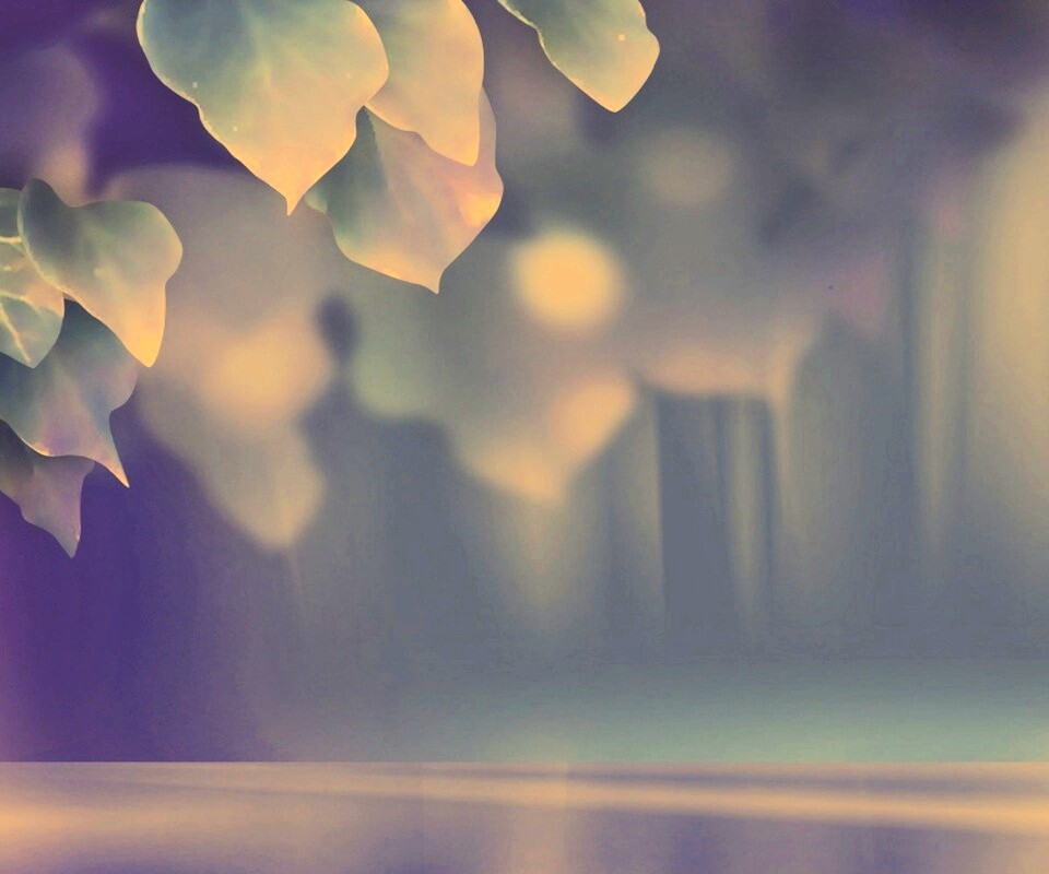 Синие листья обои