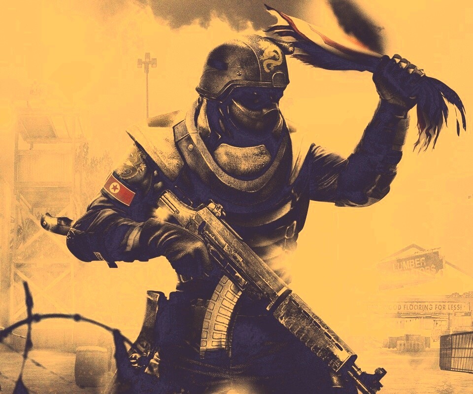 Китайский солдат жжет американский флаг обои