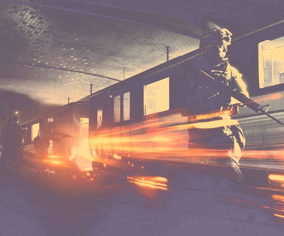 Солдаты на станции метро обои