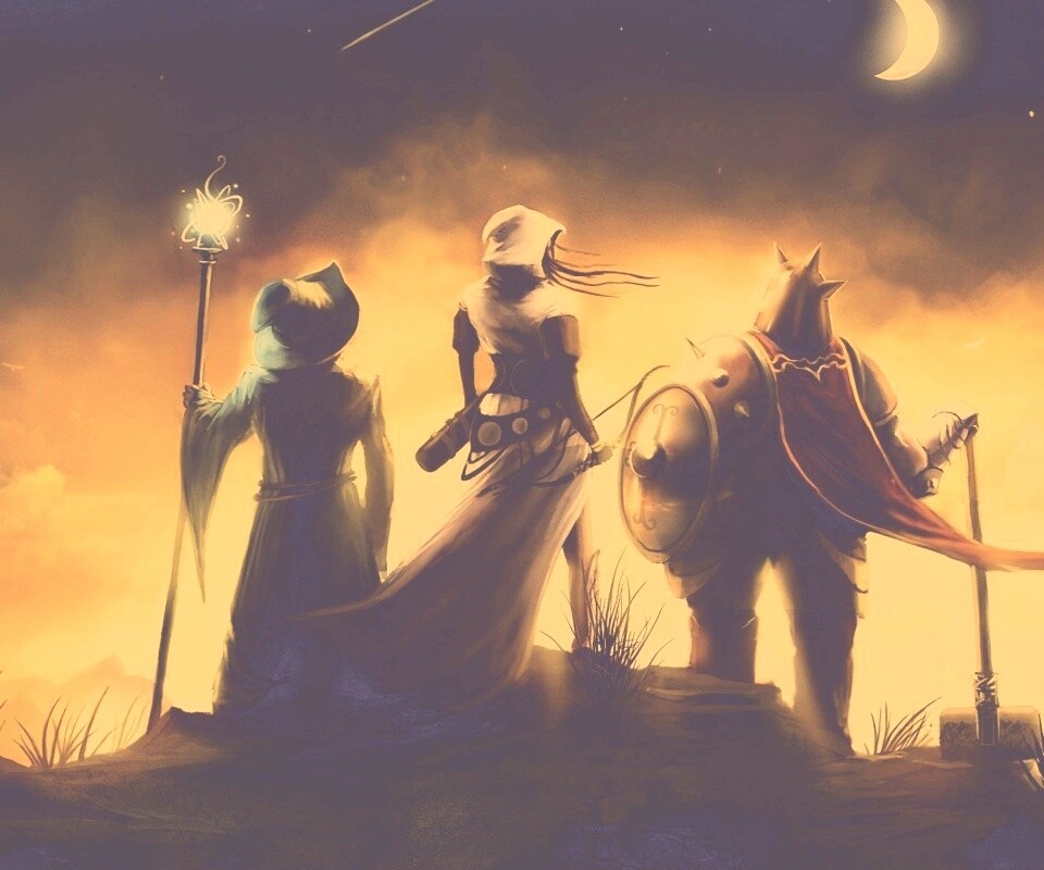 Воин, лучник и маг обои