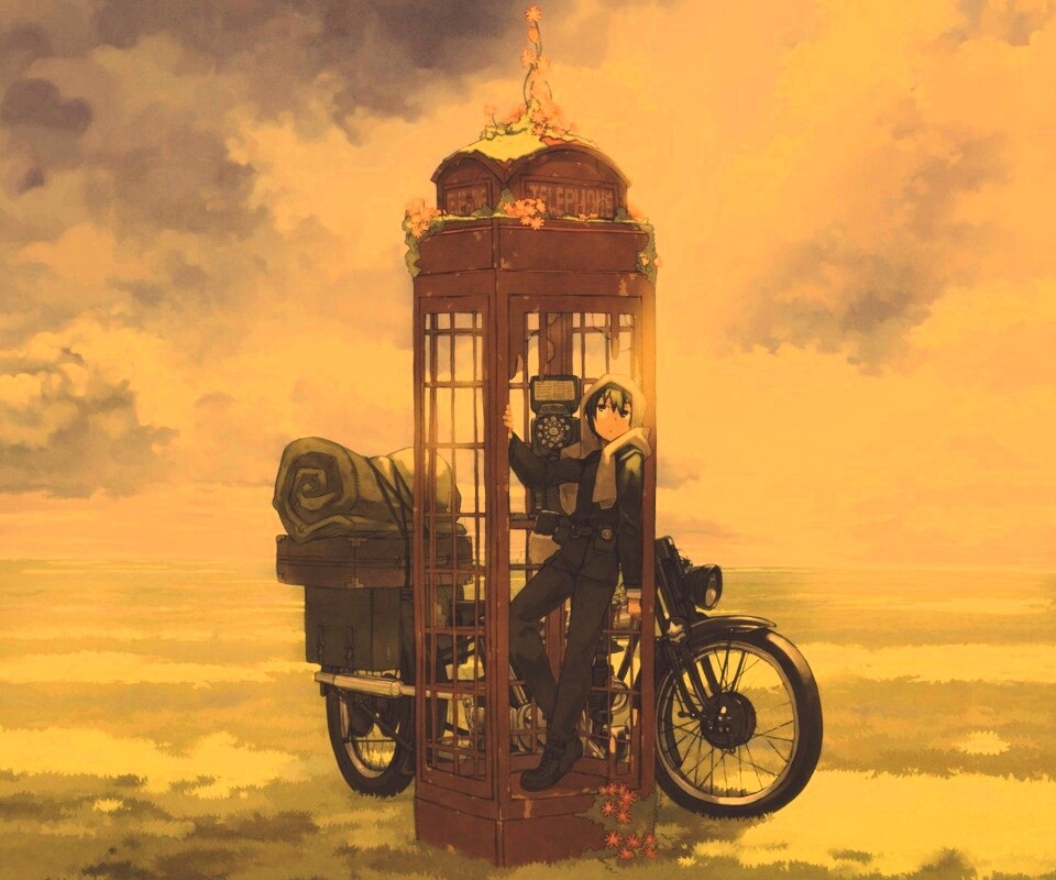 Парень в телефонной будке обои