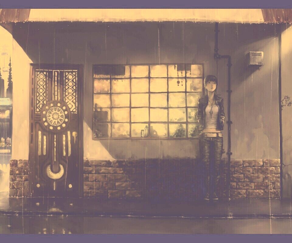 Ожидание под дождем обои