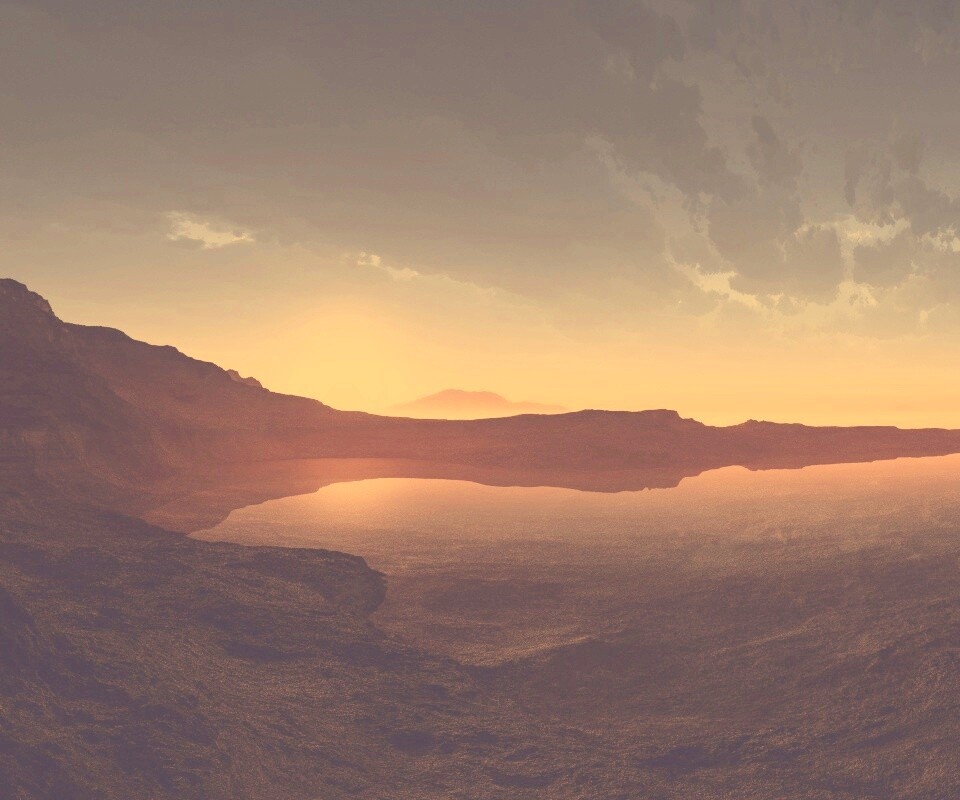 Озеро в каменистой пустыне обои