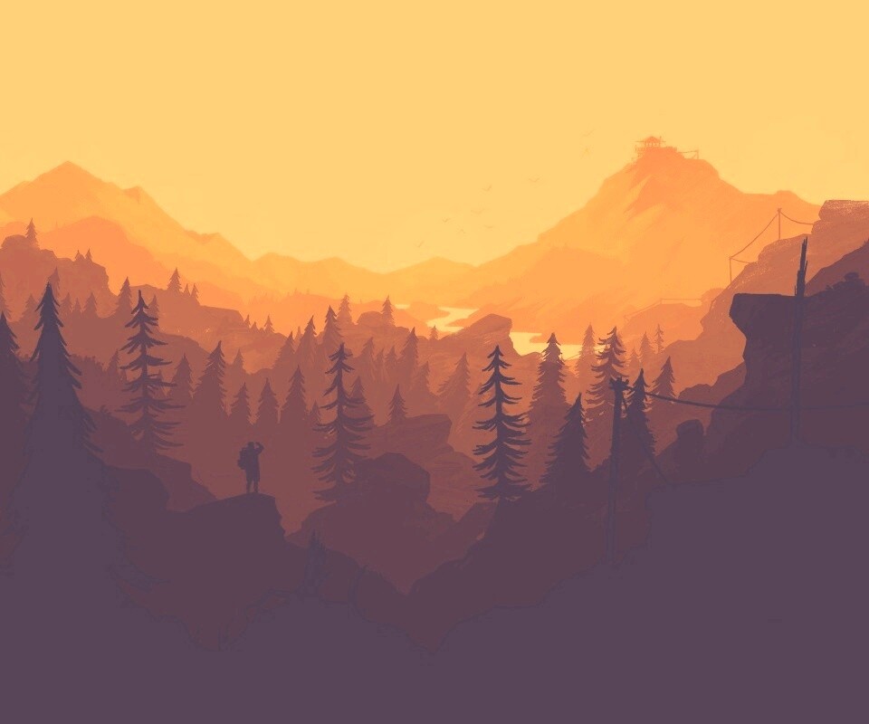 Красный Firewatch обои