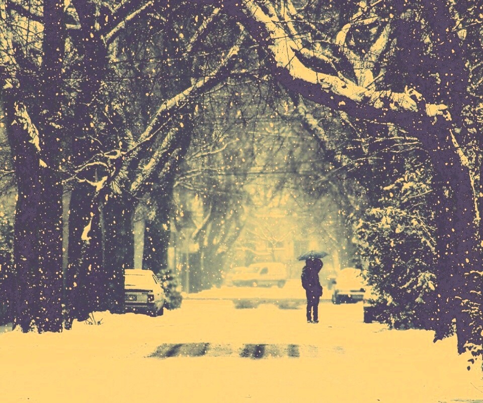 Зимняя улица обои