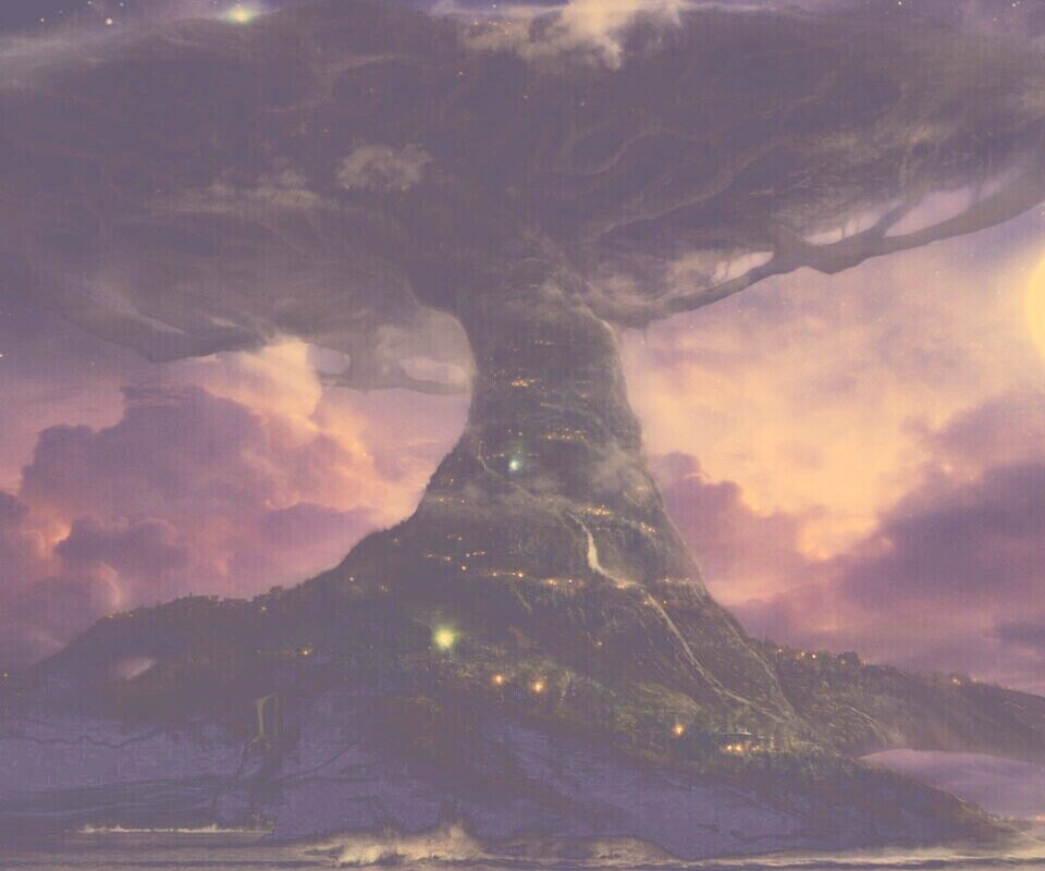 Дерево-город обои