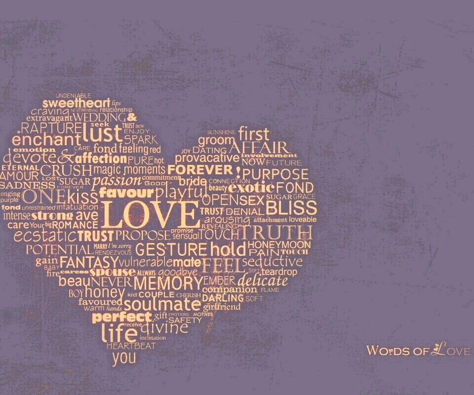 Слова любви обои