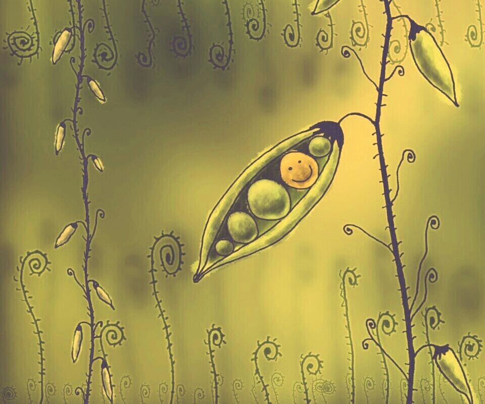 Мультяшная горошина обои