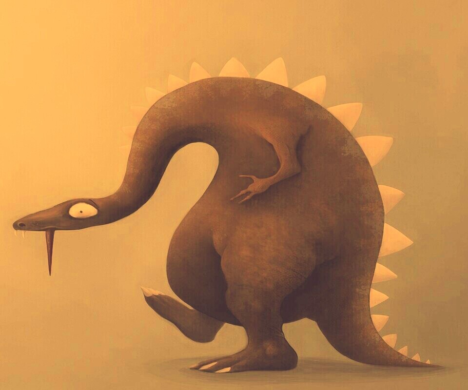 Рисованый динозавр обои