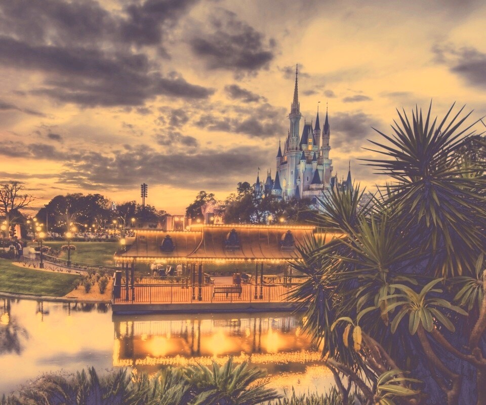 Диснеёленд вечером обои