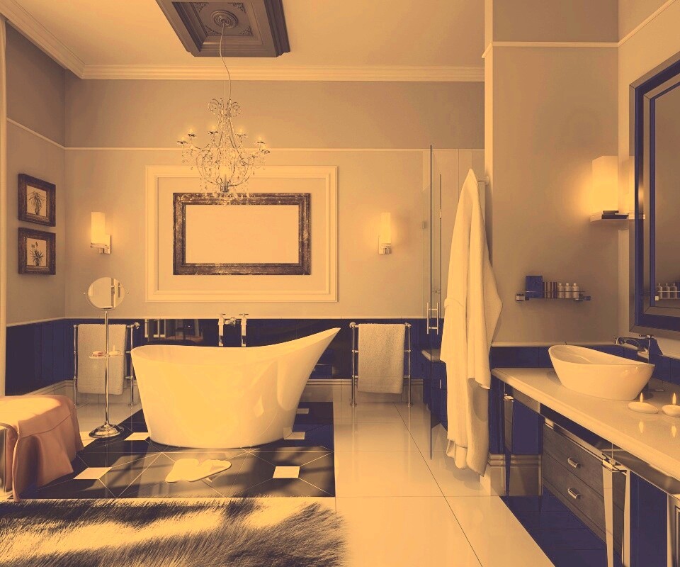 Современная ванна обои