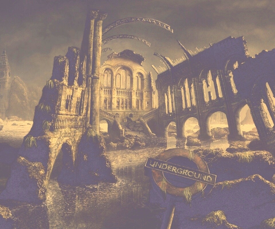 Затопленные руины обои