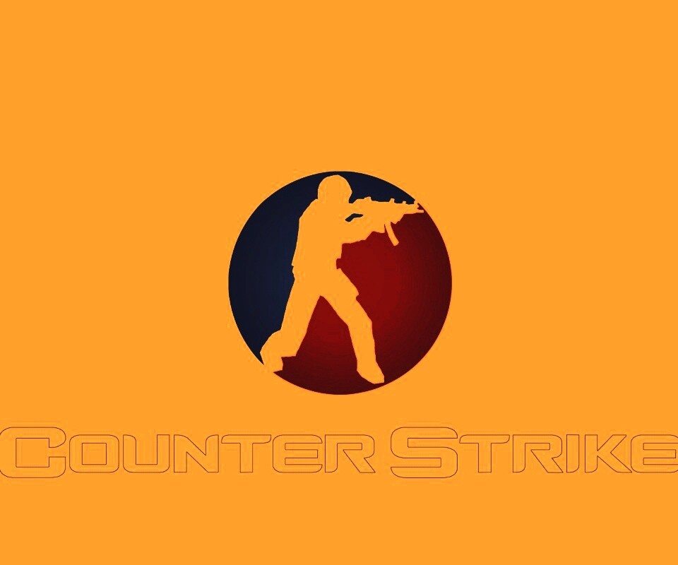 Логотип Counter Strike на белом фоне обои