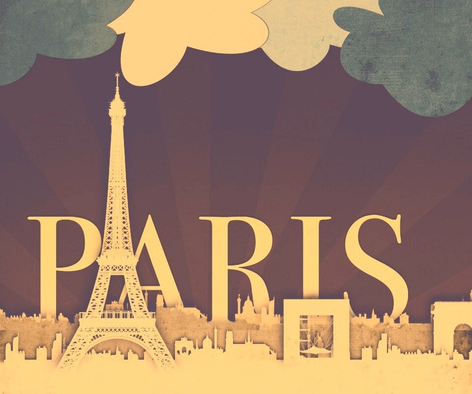 Париж в стиле декупажа обои