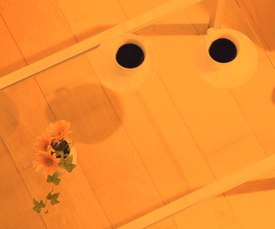 Кофе и цветы обои