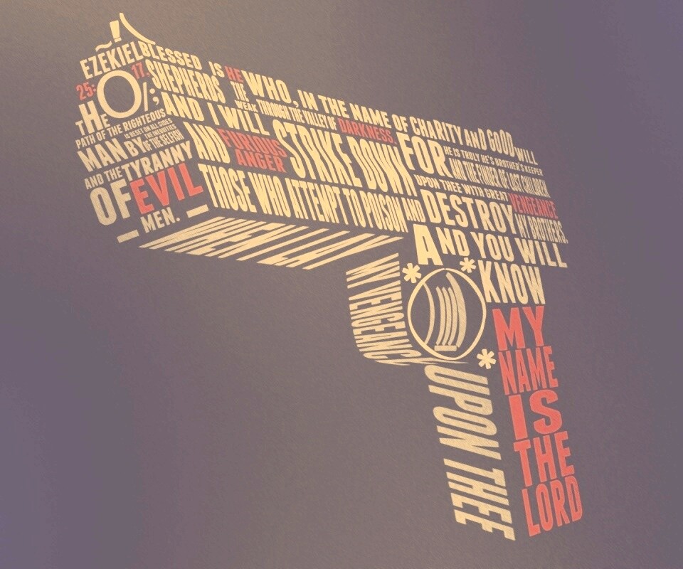 Пистолет из слов обои