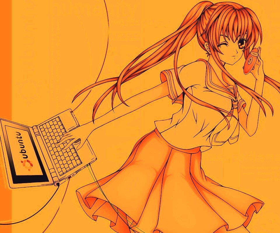 Ubuntu  в аниме обои