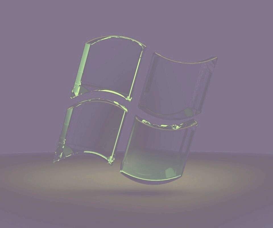 Логотип Windows из стекла обои