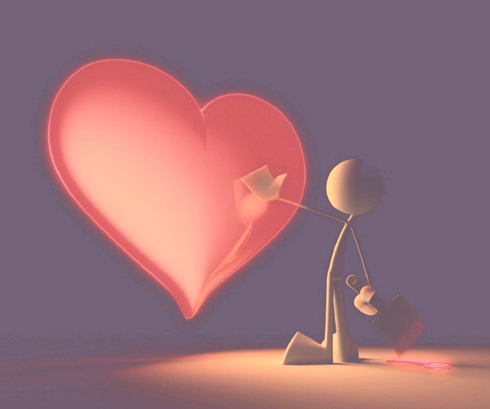 Нарисованное сердце обои