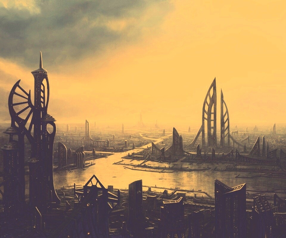 Прекрасный город будущего обои