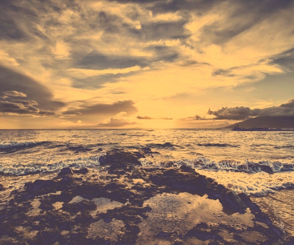 Закат на море обои